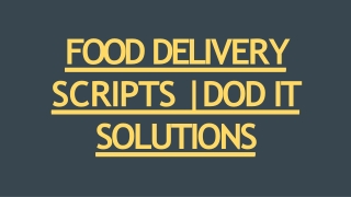 Best Online Food Delivery Script -  DOD IT SOLUTIONS