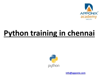 Python training in chennai PPT