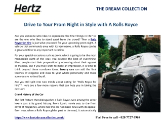 Drive To Your Prom Night In Style With A Rolls Royce
