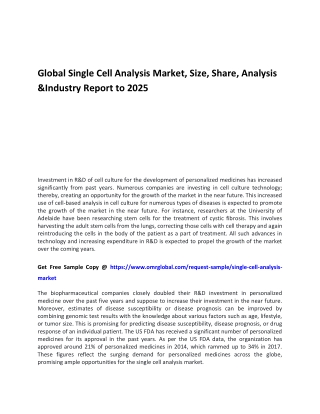Global Single Cell Analysis Market OMR