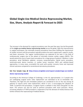 Global Single-Use Medical Device Reprocessing Market