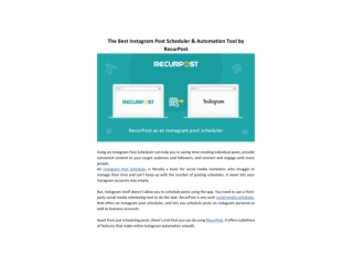 The Best Instagram Post Scheduler & Automation Tool by RecurPost
