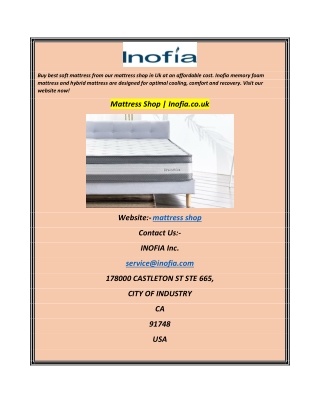 Mattress Shop  Inofia.co.uk