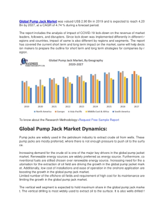 Pump Jack Market was valued US