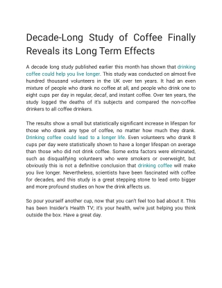 _Decade-Long Study of Coffee Finally Reveals its Long Term Effects