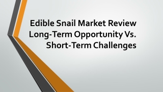 Edible Snail Market Review Long-Term Opportunity Vs