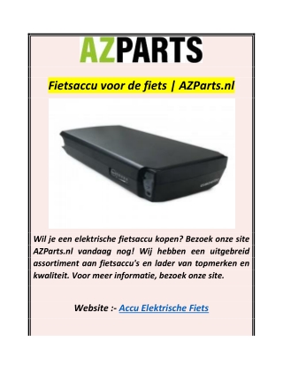 Fietsaccu voor de fiets  AZParts.nl