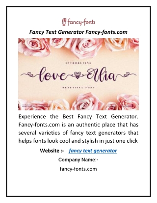 Fancy Text Generator  Fancy-fonts