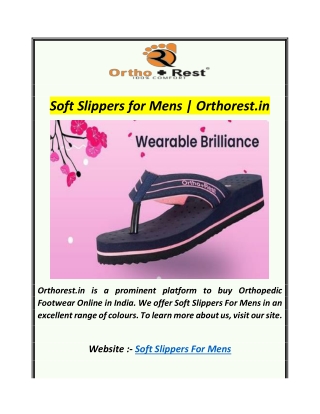 Soft Slippers for Mens  Orthorest.in