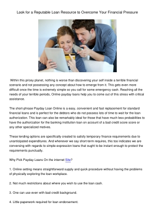 LookforaReputableLoanResourcetoOvercomeYourFinancialPressure