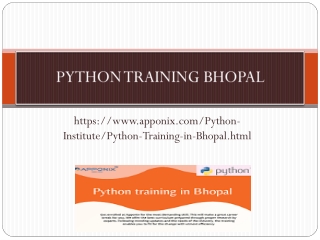 PYTHON TRAINING BHOPAL