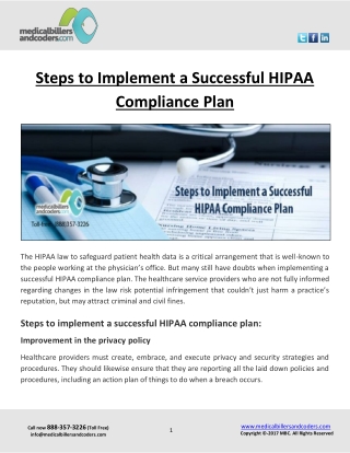 Steps to Implement a Successful HIPAA Compliance Plan