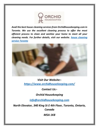 House Cleaning Service Toronto | Orchidhousekeeping.com