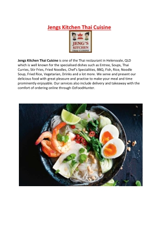 5% off - Jengs Kitchen Thai Restaurant menu Helensvale, QLD