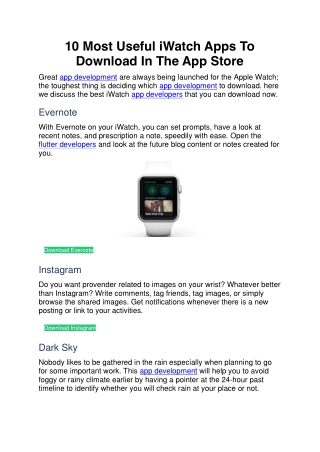 10 Most Useful iWatch Apps To Download In The App Store