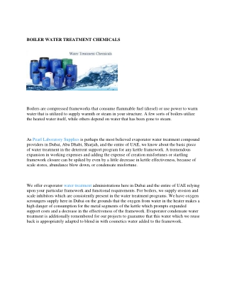 BOILER WATER TREATMENT CHEMICALS