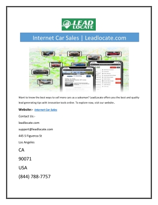 Internet Car Sales | Leadlocate.com