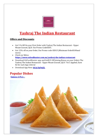 5 % off - Yashraj The Indian Restaurant - Upper Mount Gravatt, QLD
