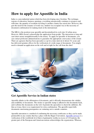 MEA Process to get apostille service in Indian