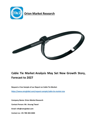 Cable Tie Market Analysis May Set New Growth Story, Forecast to 2027