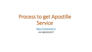 Process to get Apostille Service