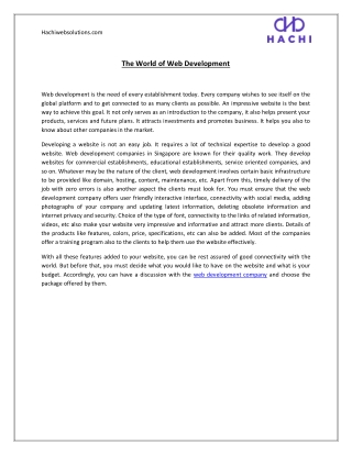 The World of Web Development