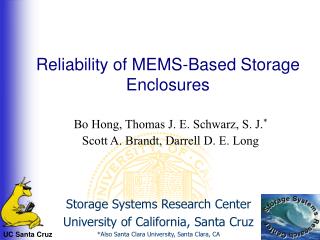 Reliability of MEMS-Based Storage Enclosures
