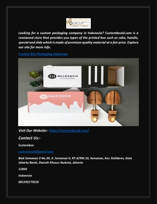 Custom Box Packaging Indonesia | Customboxid.com