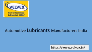 Automotive Lubricants Manufacturers India