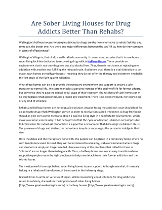 Are Sober Living Houses for Drug Addicts Better Than Rehabs