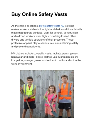 Buy Online Safety Vests