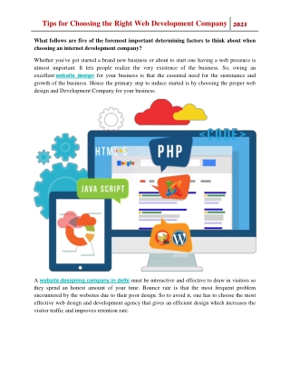 Tips for Choosing the Right Web Development Company