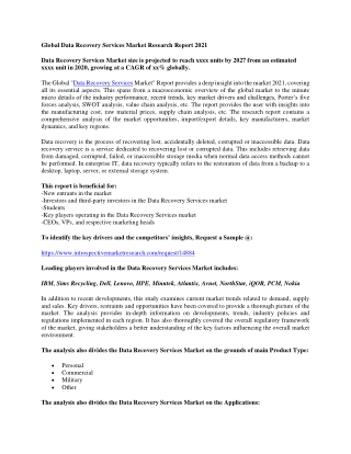 Global Data Recovery Services Market Research Report 2021