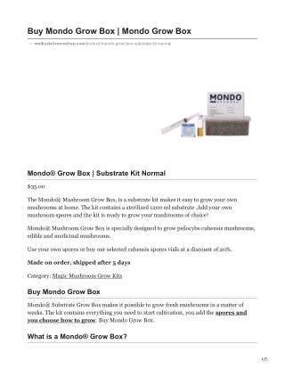 Mondo® Grow Box