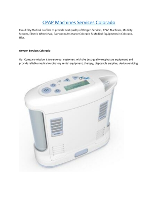 CPAP Machines Services Colorado