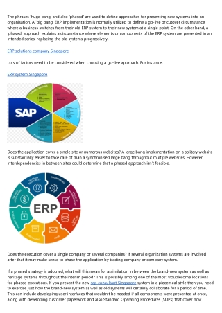 Big Bang Versus Phased ERP Implementations