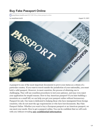 Buy Fake Passport Online