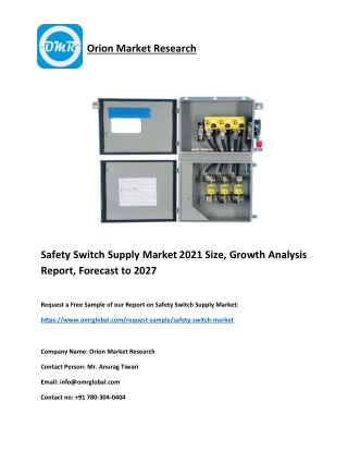 Safety Switch Supply Market 2021 Size, Growth Analysis Report, Forecast to 2027
