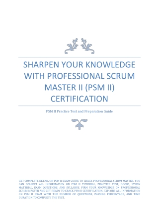 Sharpen Your Knowledge with Professional Scrum Master II (PSM II) Certification