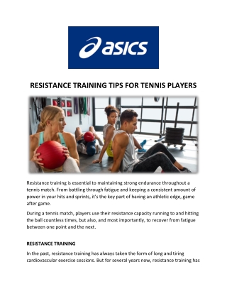 RESISTANCE TRAINING TIPS FOR TENNIS PLAYERS