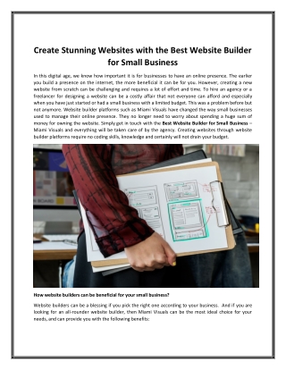 Best Website Builder for Small Business