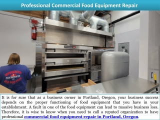 Professional Commercial Food Equipment Repair