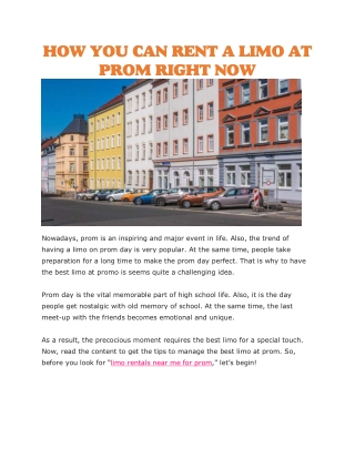 limo rentals near me for prom