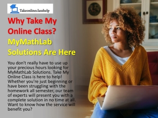 Why Take My Online Class- MyMathLab Solutions Are Here