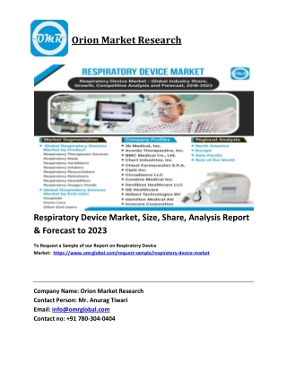 Respiratory Device Market Size | COVID-19 Impact Analysis | Forecast to 2027