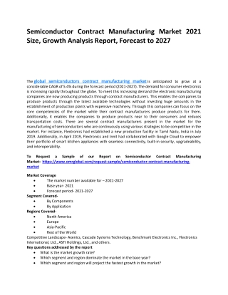 Semiconductor Contract Manufacturing Market Trends, Size, Competitive Analysis a