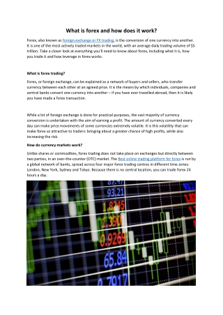What is forex and how does it work
