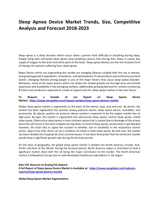 Sleep Apnea Device Market Size, Share and Forecast 2018-2023