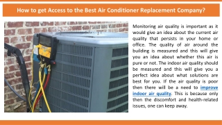 How to get Access to the Best Air Conditioner Replacement Company?