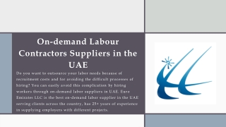 On-demand Labour Suppliers in the UAE | Hire On-demand contractors in the UAE